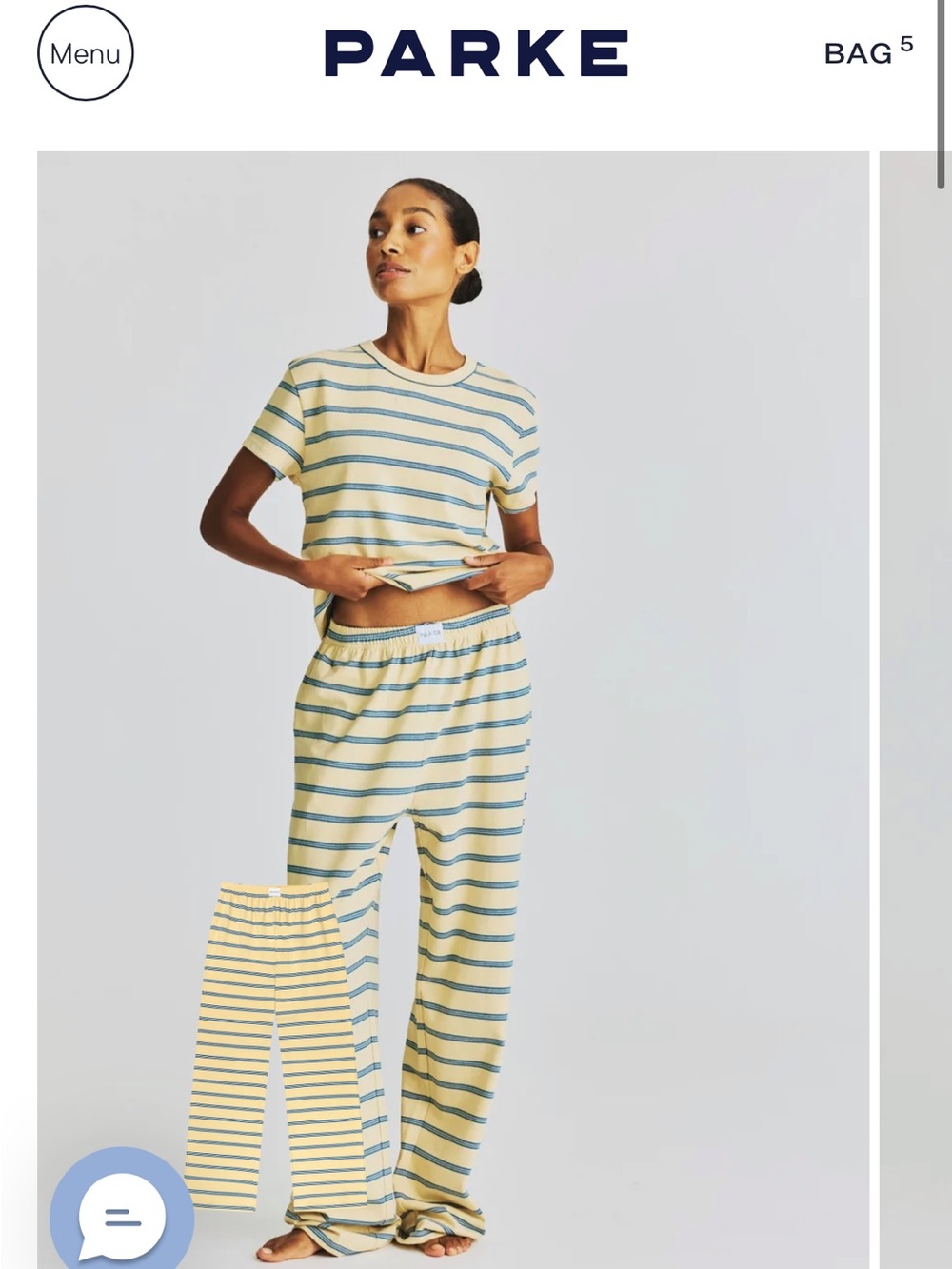 Parke Peel and Washed Indigo Striped Cotton Boxer Pants